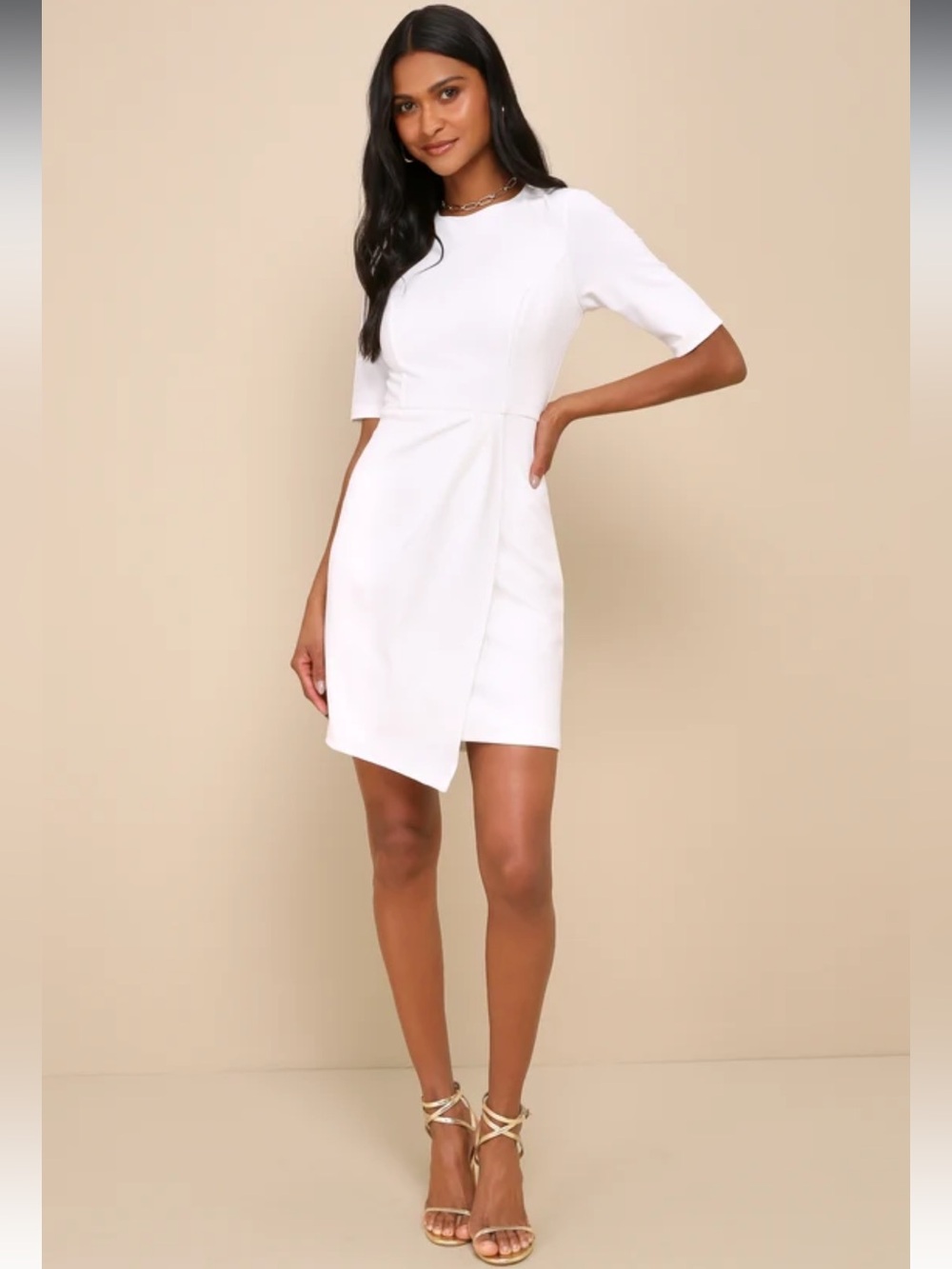 Westwood White Half Sleeve Sheath Dress